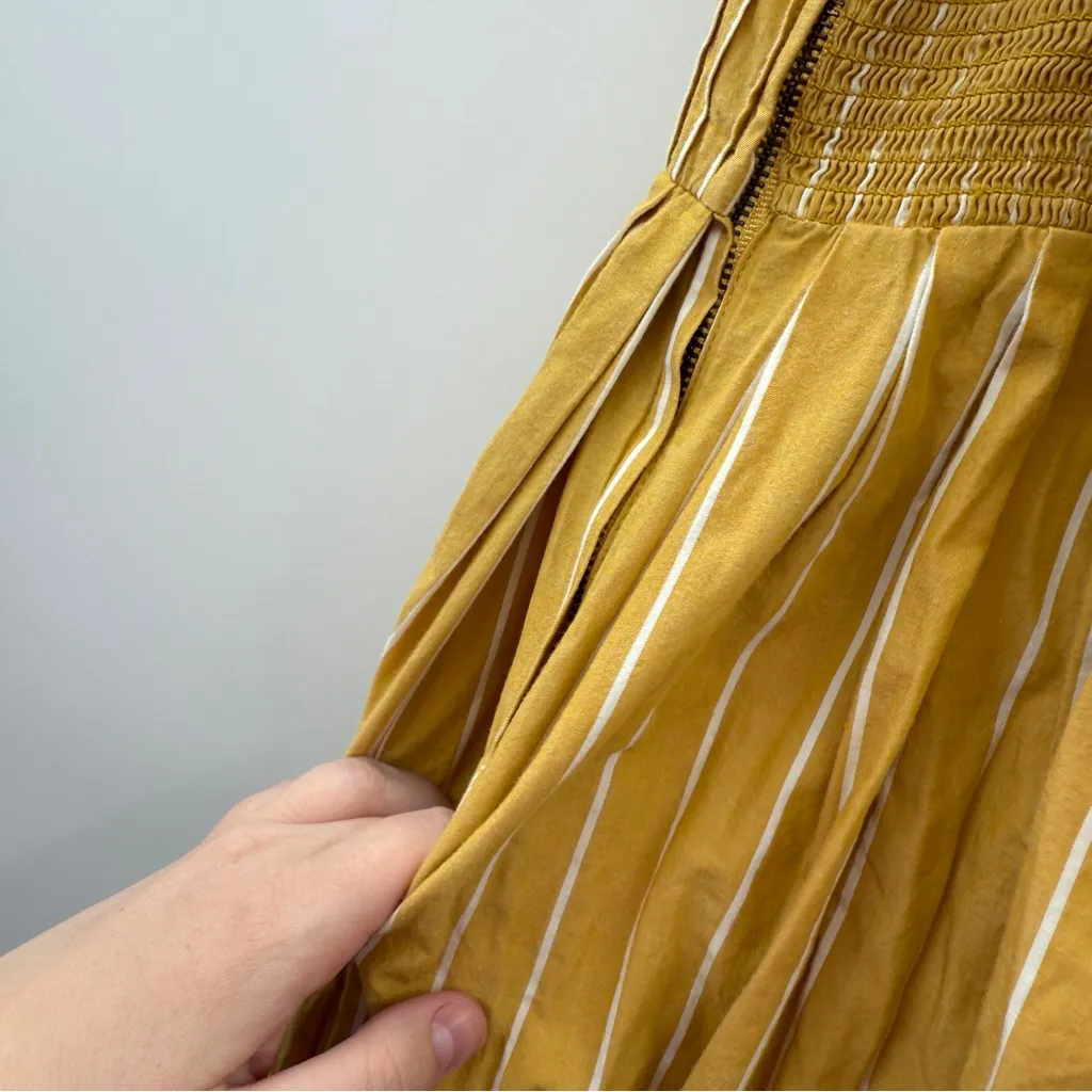 The Great Laurel Yellow White Striped Midi Dress Women’s‎ Size Small Pintuck - Image 8