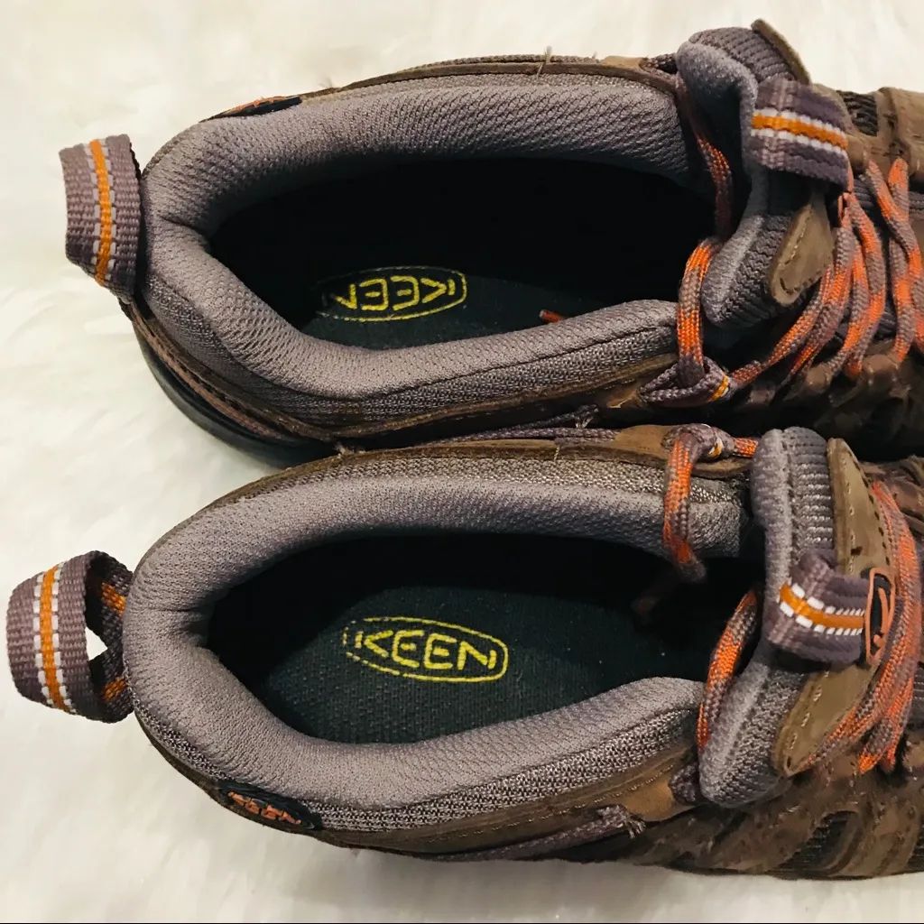 Keen Brown leather hiking shoes size 5 women’s, 3.5 youth Lace Up Outdoor Trail - Image 6