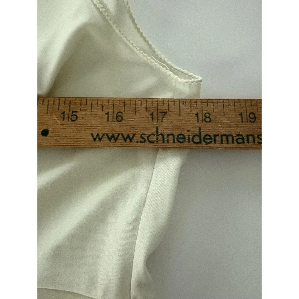 Vintage Kayser Nightgown Womens 36 Ivory Satin Maxi Fairy Whimsy Princess Size M - Image 11