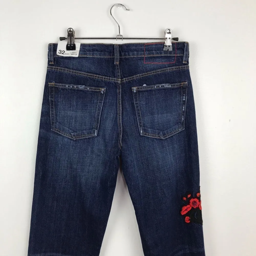 NWT zara embroidered cigarette jeans‎ - Image 6