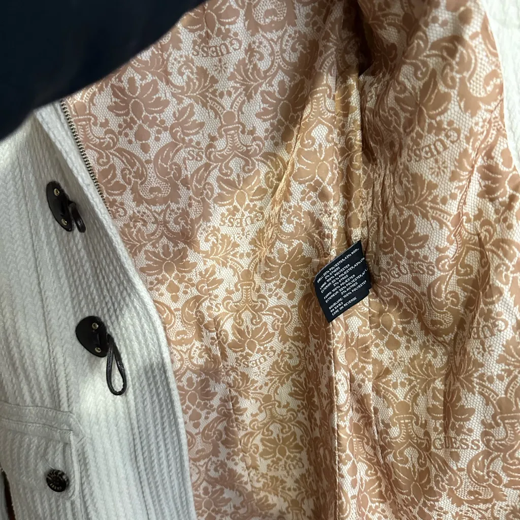 Guess Women's Ivory Toggle Wool Blend Pea Coat - Image 4