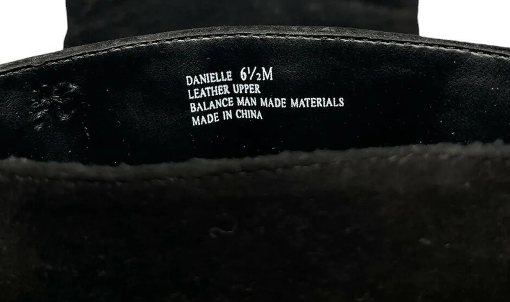 Womens Markon Danielle Black Leather Seude Slouchy Scrunched Round Toe Boots 6.5 - Image 6