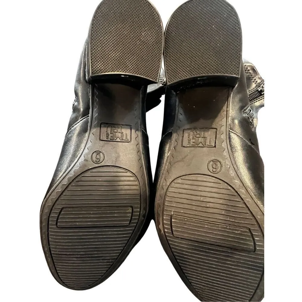 TIME and TRU black ankle Boots Size 6 Black - Image 11