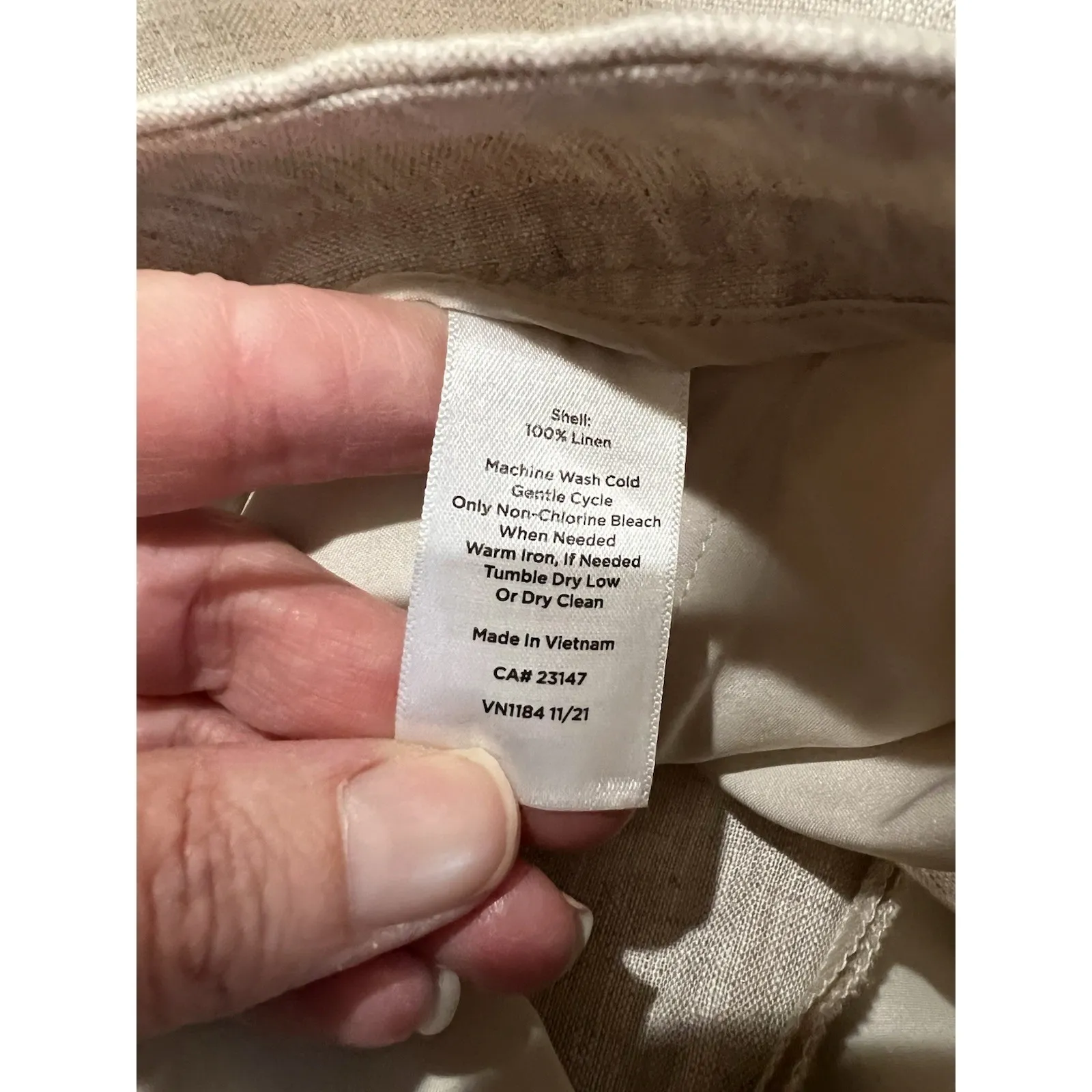 Talbots Women's 100% Linen Pants Size 10 Wide Leg Beige Resort Coastal Beach - Image 4