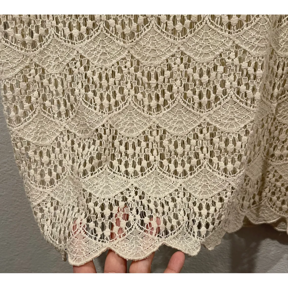 Madewell  Beige Lace Short Sleeve Top - Image 5