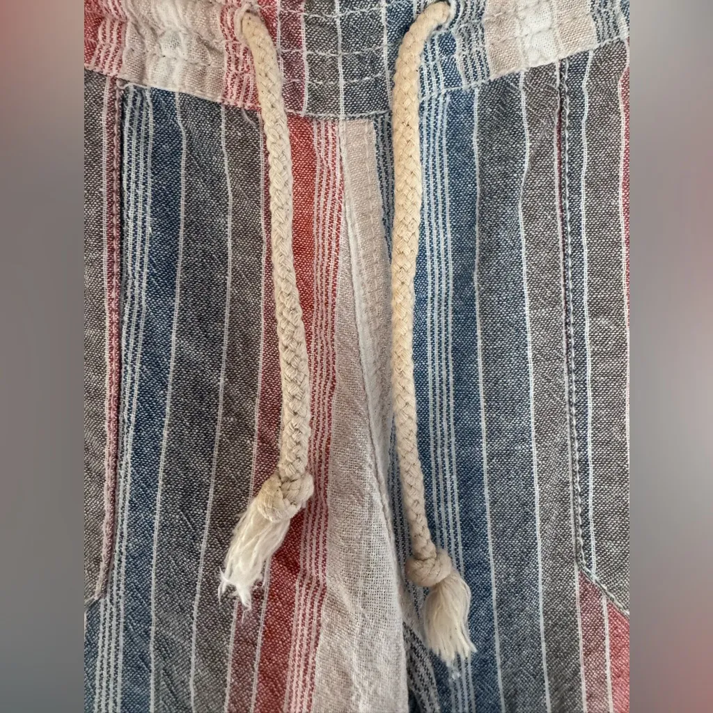 Cali 1850 Printed Linen Pull On Pants - Multi Stripe, size Small - Image 4