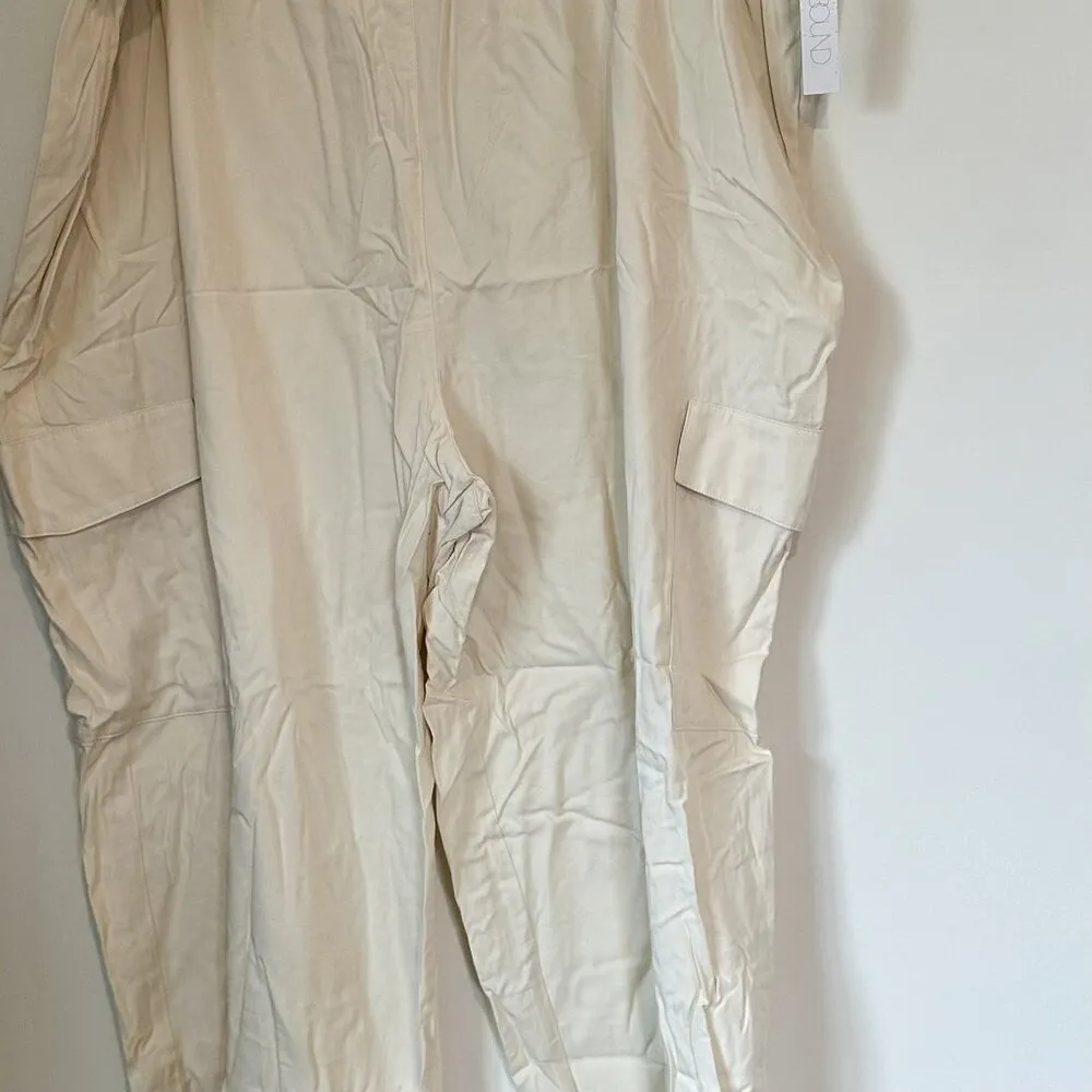 NWT Abound by Nordstrom Ivory Dove Elastic Waist Pull-On Cargo Pants - 3X - Image 4