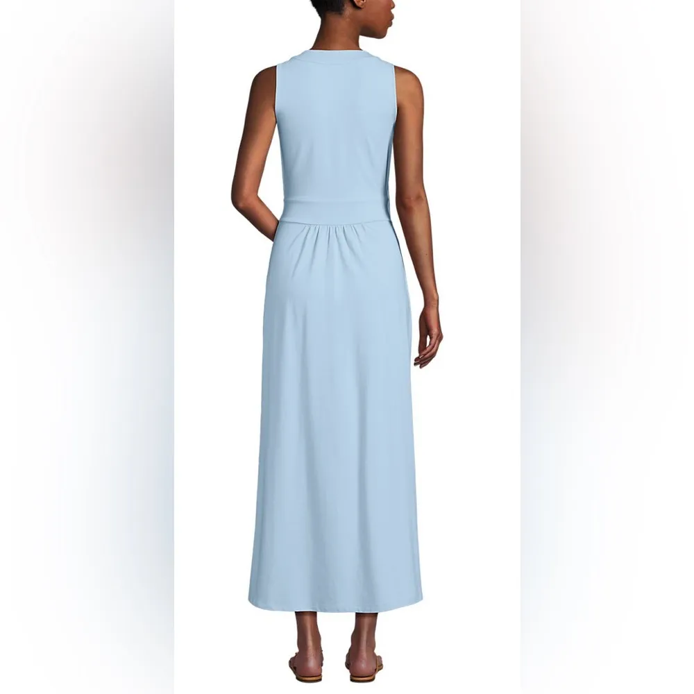 Lands’ End Women's Sleeveless Tulip Hem Maxi Dress - Image 2