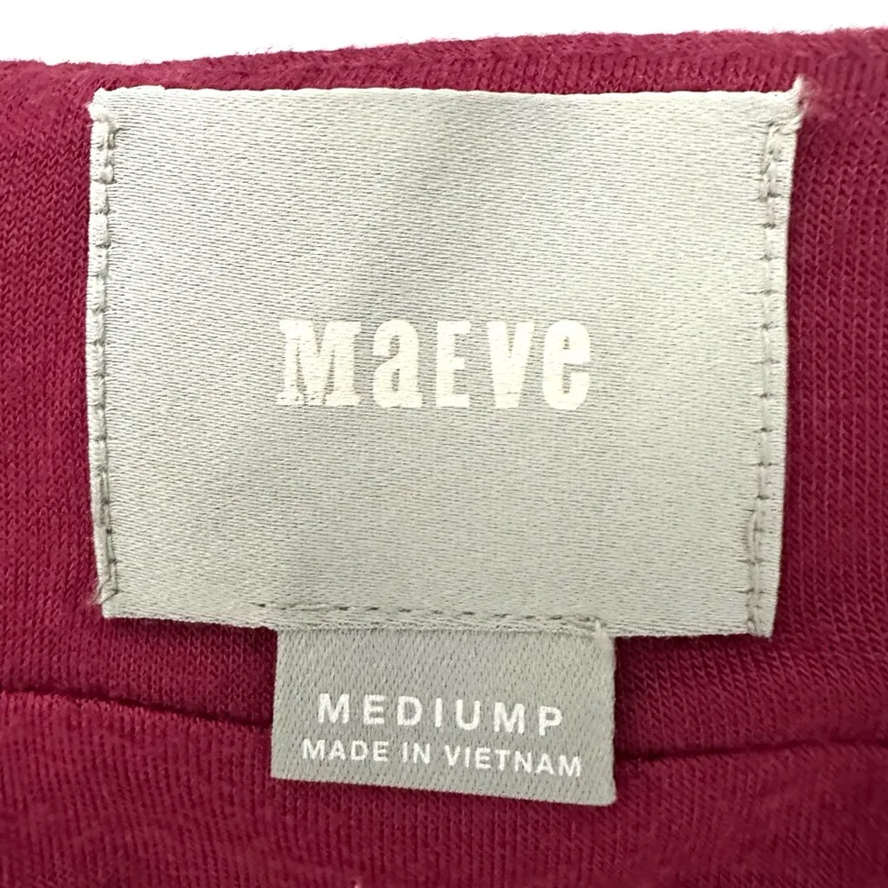 Anthropologie Maeve "Marala" Soft Knit Pencil Midi Skirt Berry Floral Print - Image 5