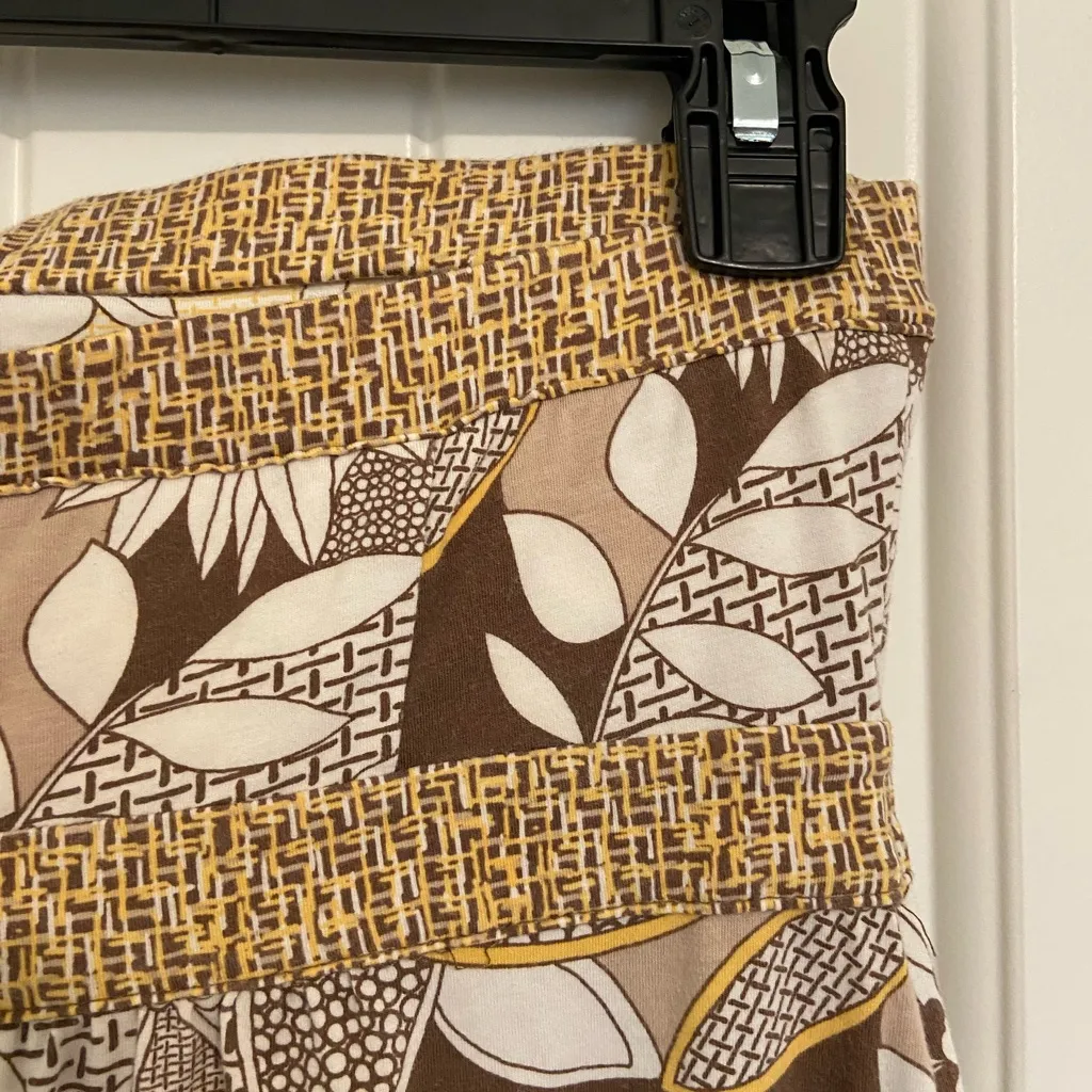 Ann Taylor‎ LOFT women’s brown yellow cream strapless built-in cami minidress S - Image 4