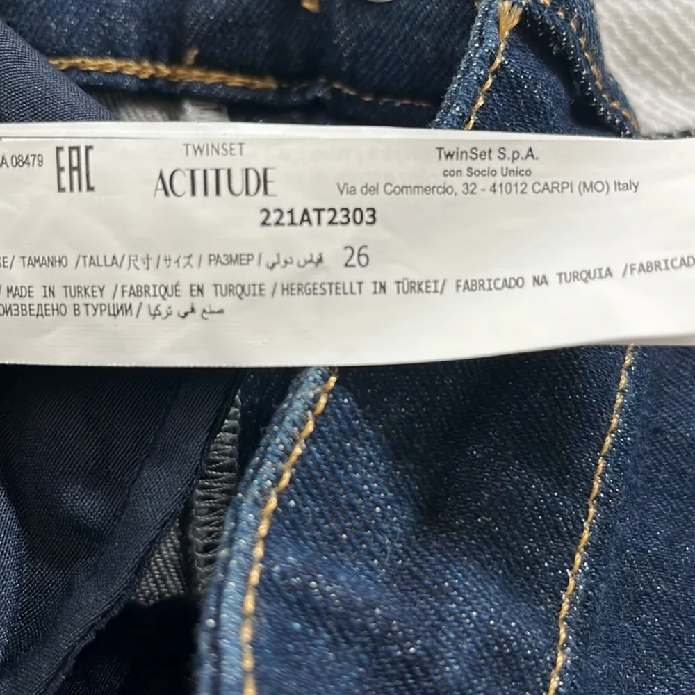 Twinset Milano Straight leg jeans with fold Blue Size 26 - Image 5