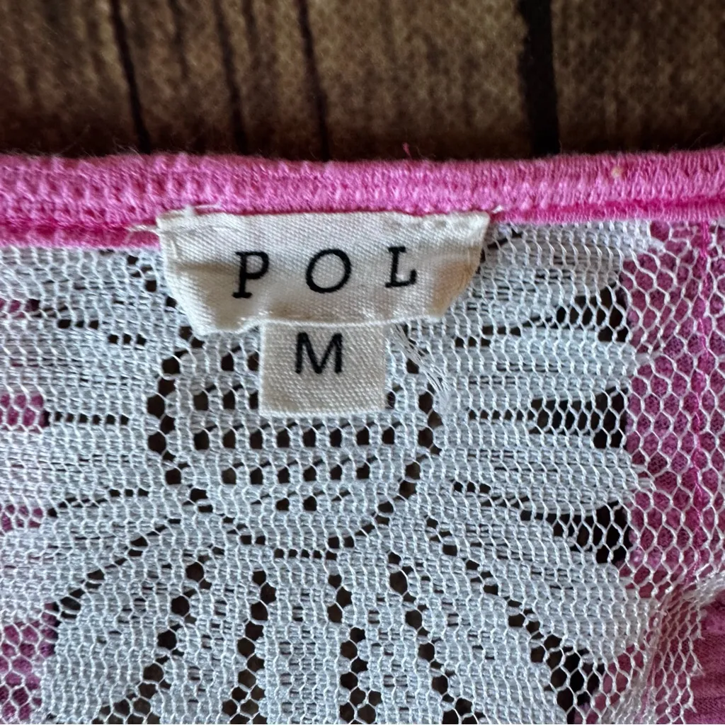 POL 🌸  Pink Boho Lace Patchwork Top - Size M 🌸 - Image 3
