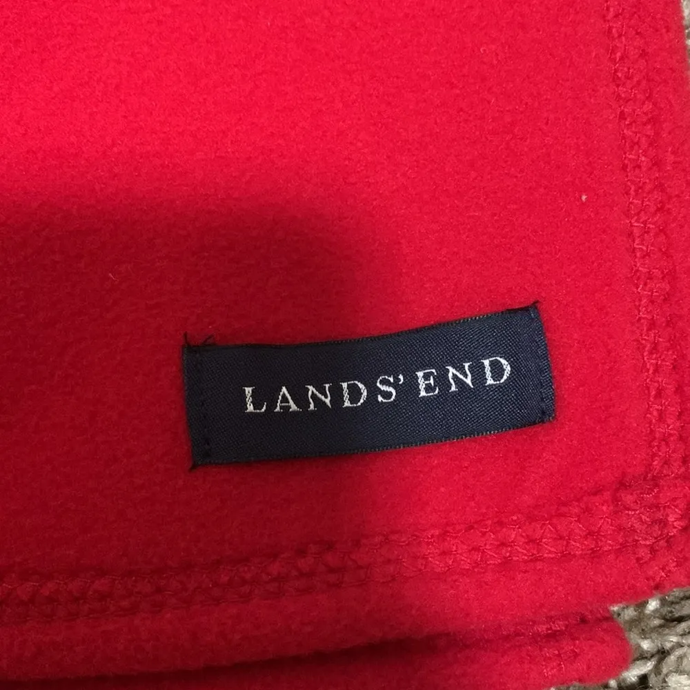 Lands’ End sweater material cozy red warm scarf unisex - Image 2