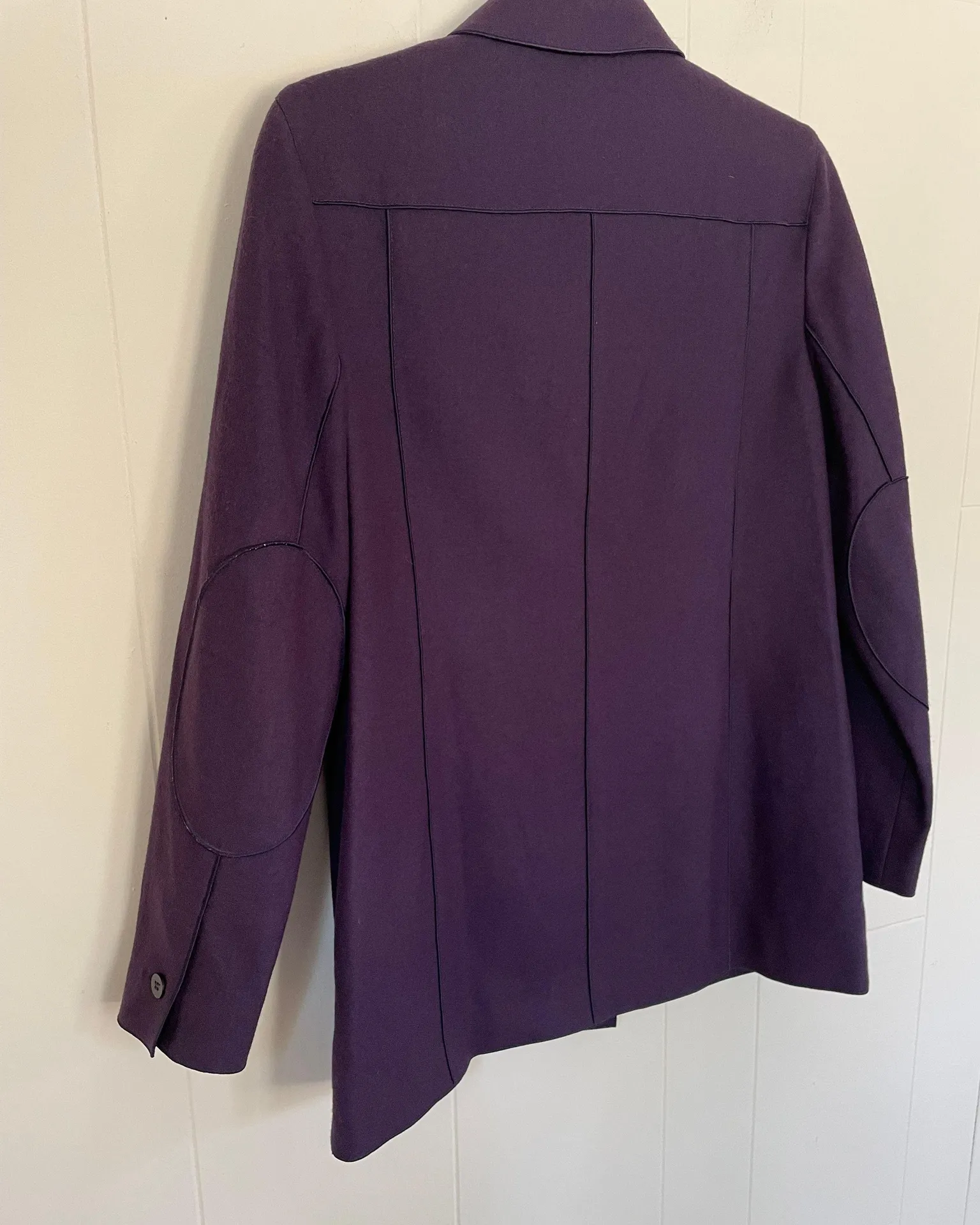 Collection harvè benard wool blend coat dark blue elbow patches Women’s size 4 - Image 8