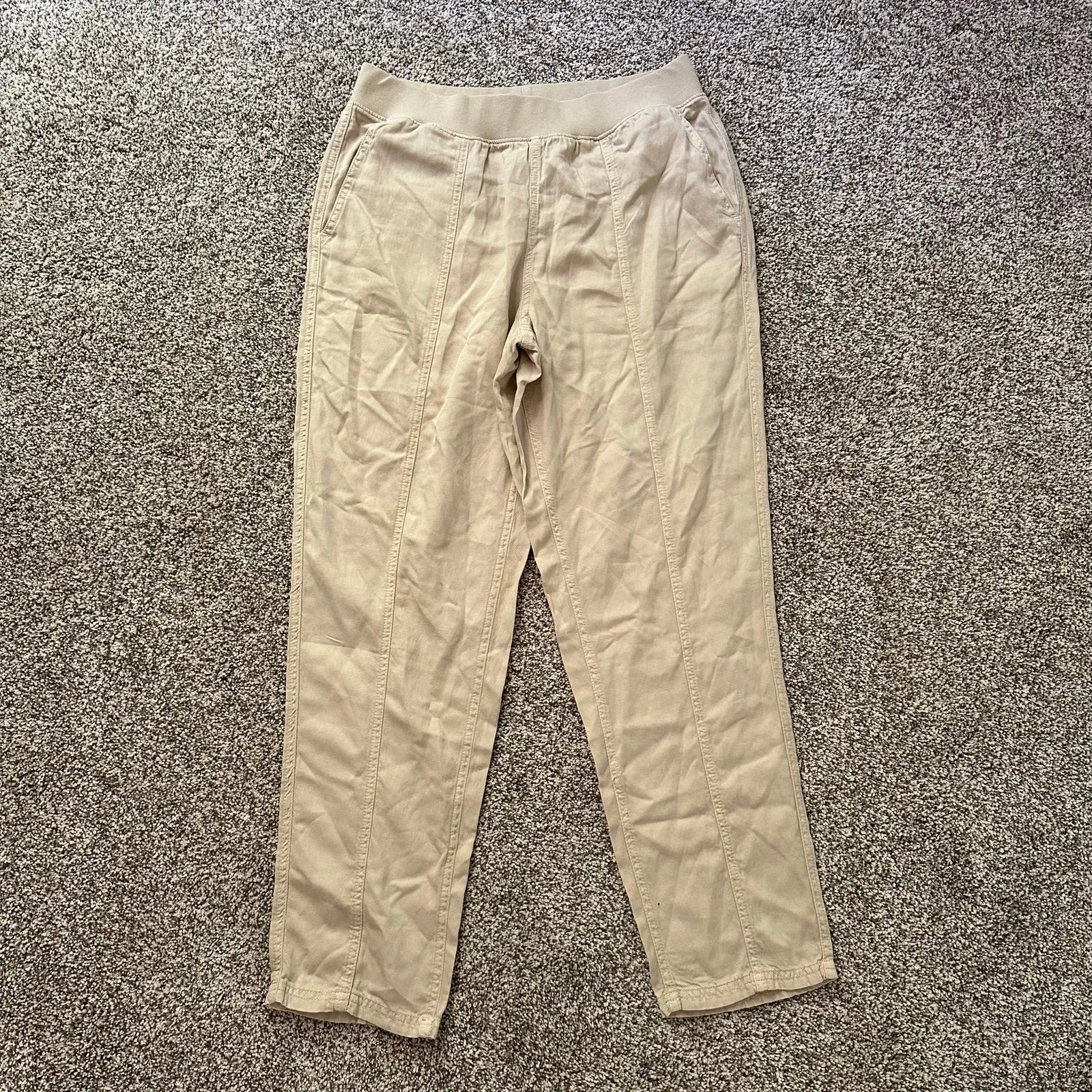 Faherty beige casual pull-on pants size M - Image 2