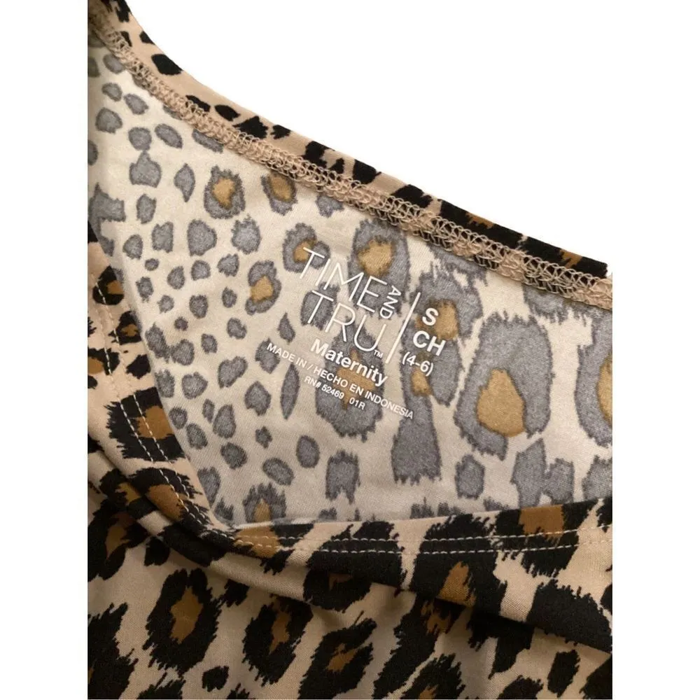 Time And Tru Leopard Maternity Long Sleeve Shirt Jungle Cat Animal Print - Image 8