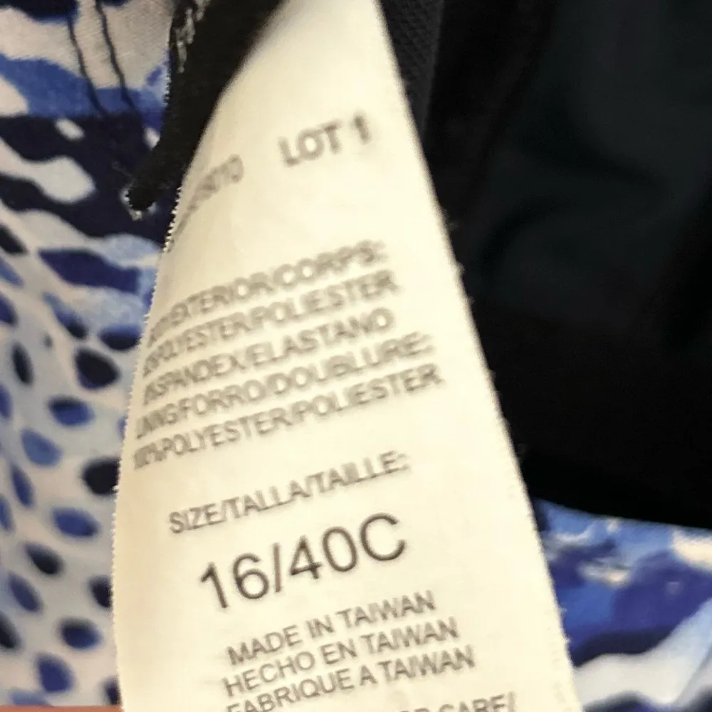 Roxanne One Piece Animal Print Swimsuit Blue Black Side Bow Detail Size … - Image 12