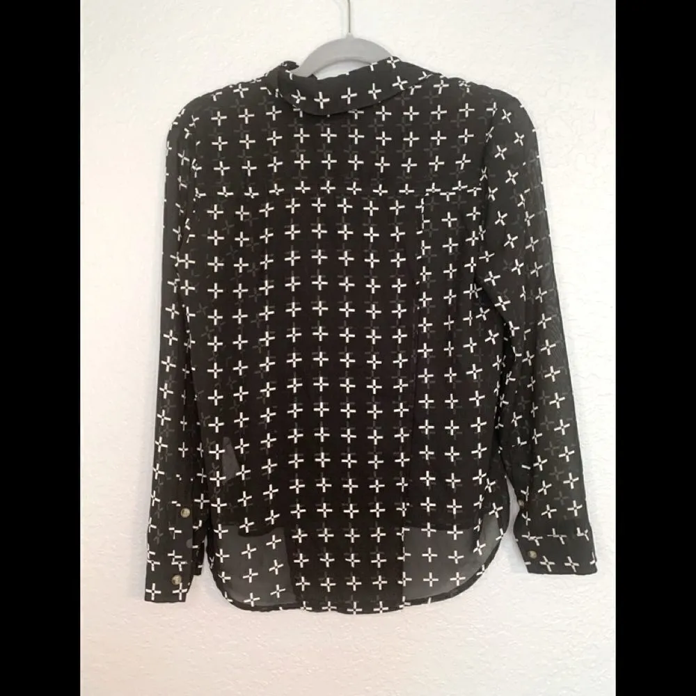 Vans  black and white cross blouse size S - Image 2