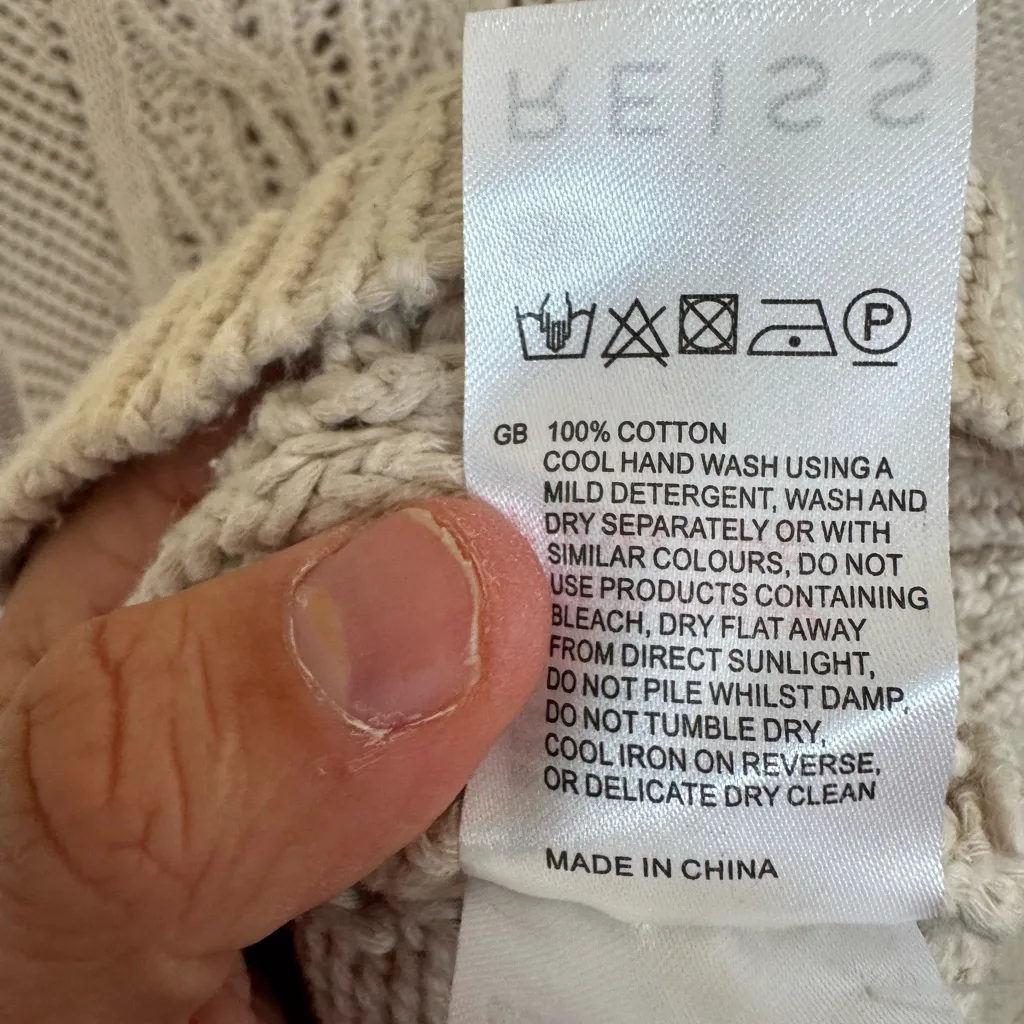 Reiss cream cable knit sweater size xs - Image 9