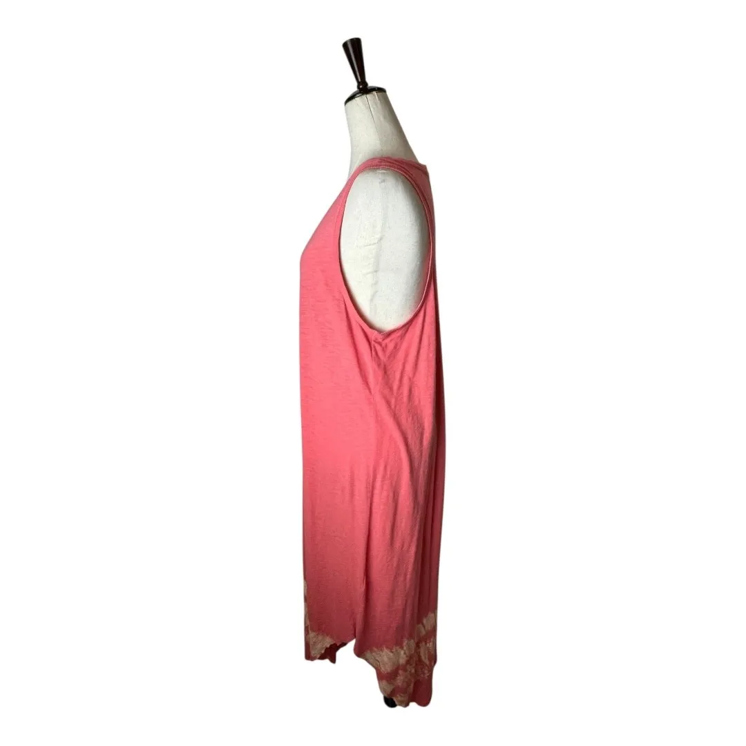 Z Supply Dress Women Large Pink Tie Dye Hem Asymmetrical Hem‎ Reverie Maxi - Image 3