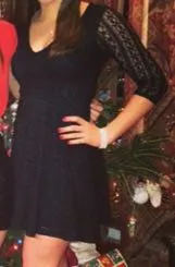 Black Lace Fit And Flare Dress - Image 2