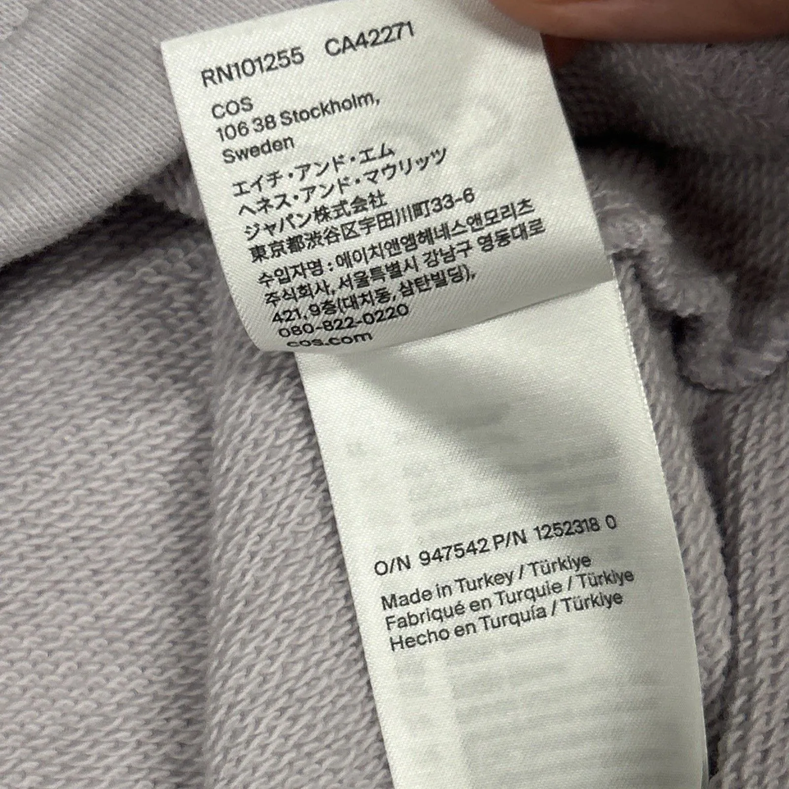 COS Sweatshirt Womens Small Light Purple Short Sleeve Terry Cloth Cozy Cotton - Image 5