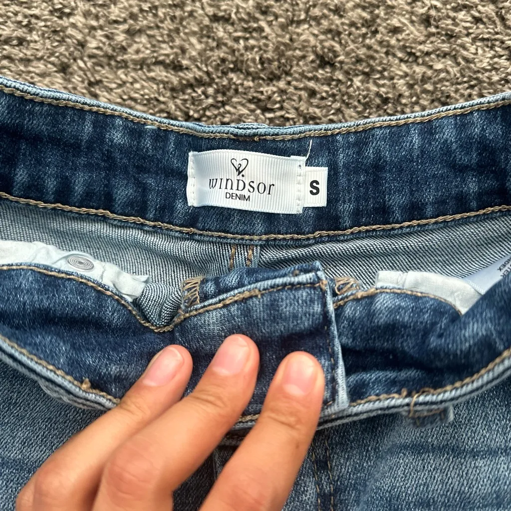 Windsor Blue Distressed Jean Shorts - Image 2