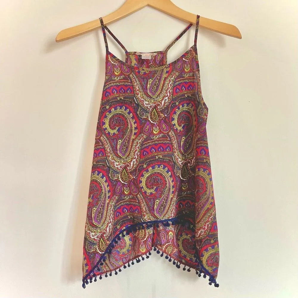 Unique ￼ Paisley ￼Women's Tank Top​​​​​​​​​​​​​​​​​ Red - Image 9