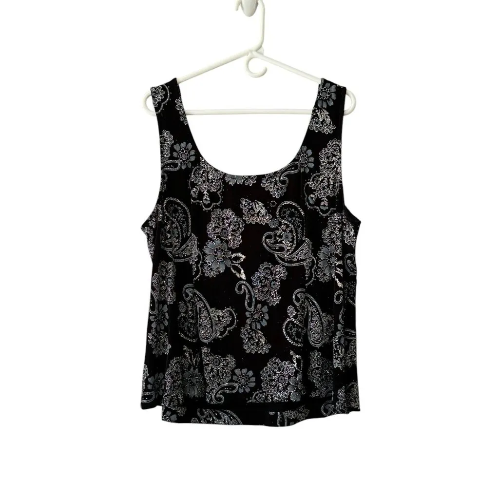 Alex‎ Evenings Womens Jacket and Tank Set 3X Black Sparkle Top Wedding Formal - Image 4