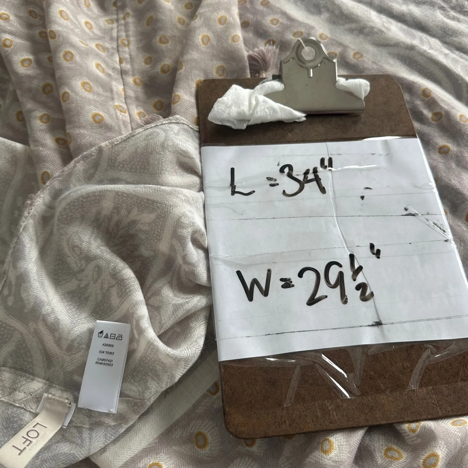 LOFT Infinity Scarf Paisley Polka Dot Tassel Fringe Lightweight Peacock Design - Image 9