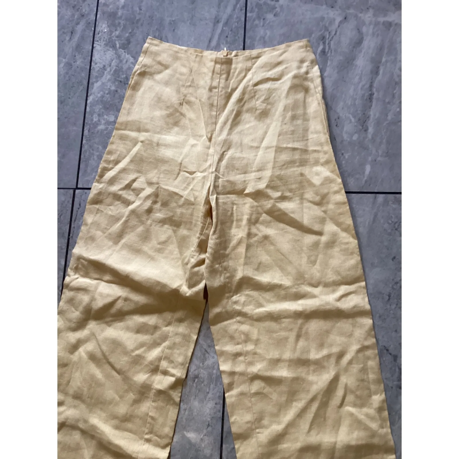 Reformation Linen Wide Leg Pants Beige High Waisted Casual Resort Size 6 - Image 2