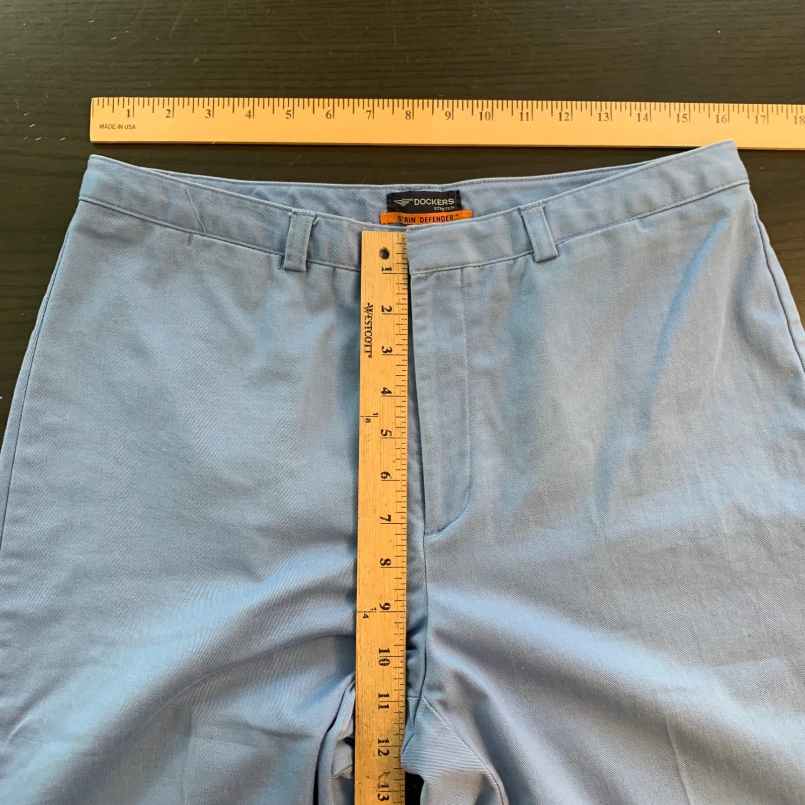 Dockers Stretch Stain Defender Women's Blue Cotton Blend Cropped Pants Size 12 - Image 5