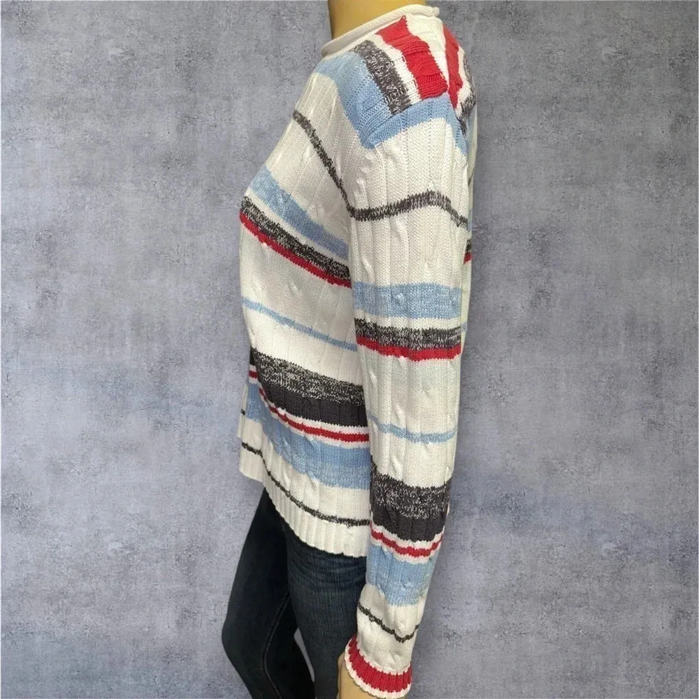 Karen Scott stripe women’s holiday long sleeve sweater size PS - Image 4