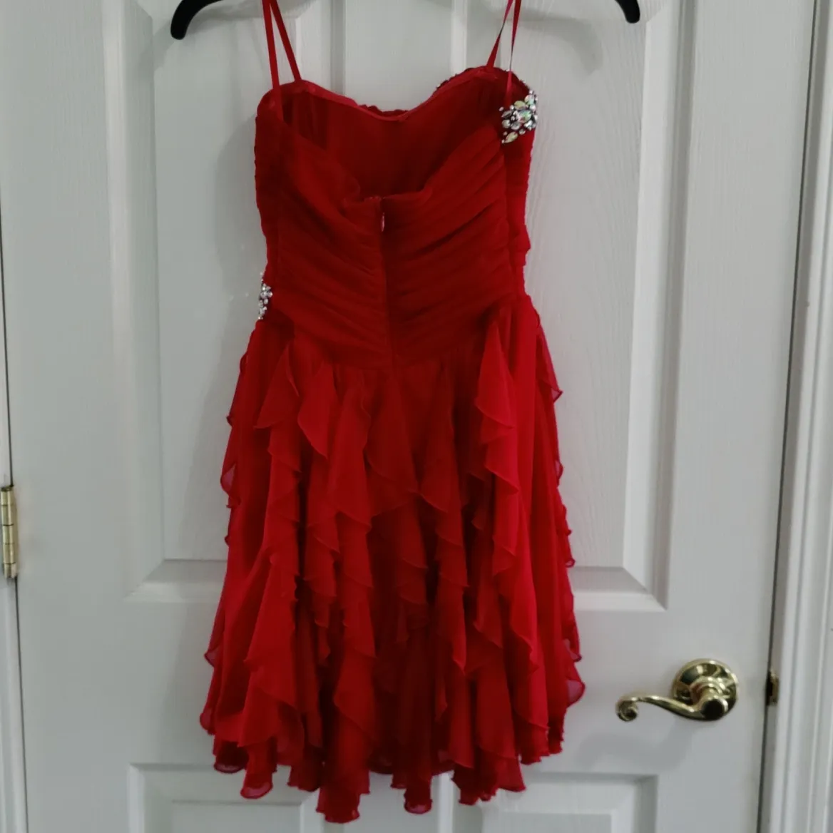 Juniors Special Occasion Dress Red Strapless Size undefined - Image 2
