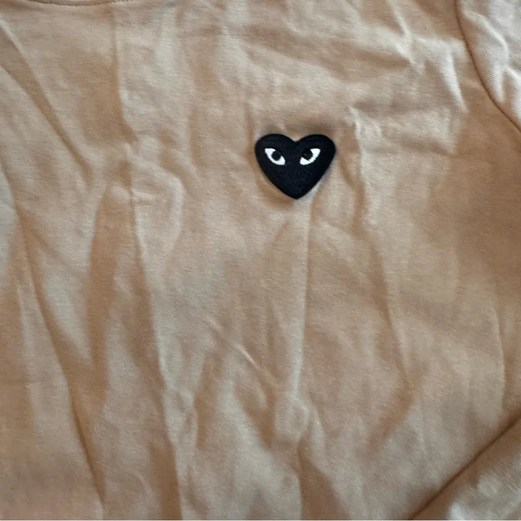 Comme des Garcons Play Long‎ Sleeve Tee Tan Size XS - Image 2