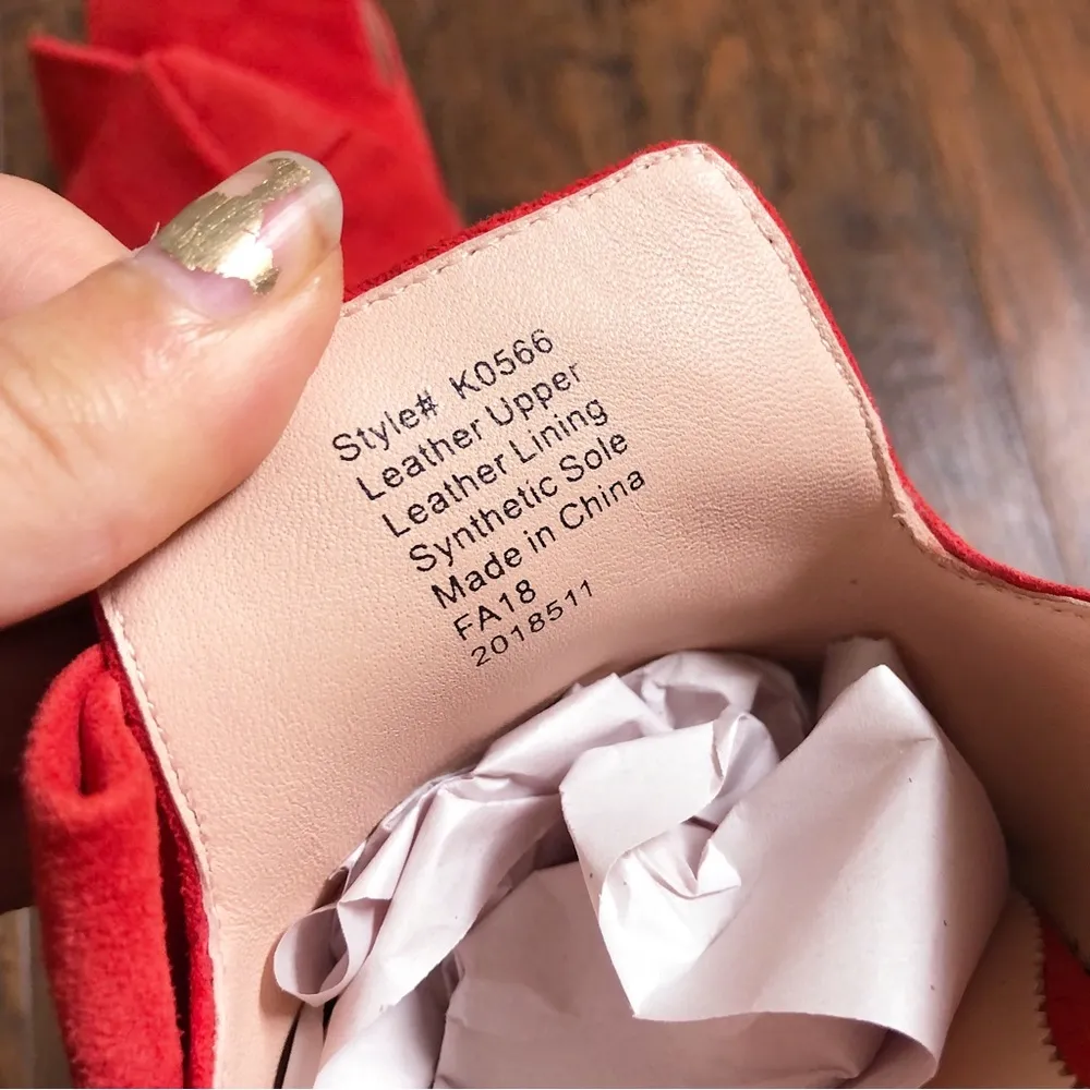 J Crew • Marina pointed toe slide mule Cerise red suede leather slip on - Image 5