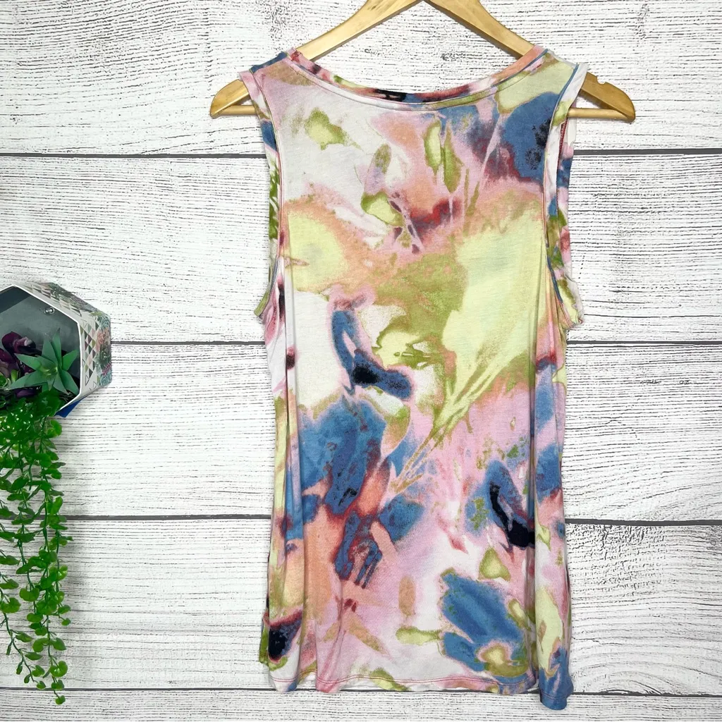 Simply Vera Colorful Floral Sleeveless Tank Top Size Large Soft Lightweight - Image 4