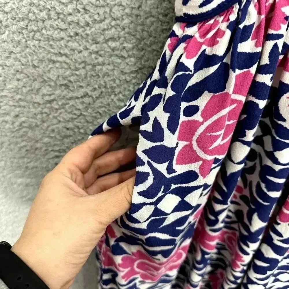 Anthropologie Maeve dress womens 0 pink blue geometric floral pockets‎ boho art - Image 7