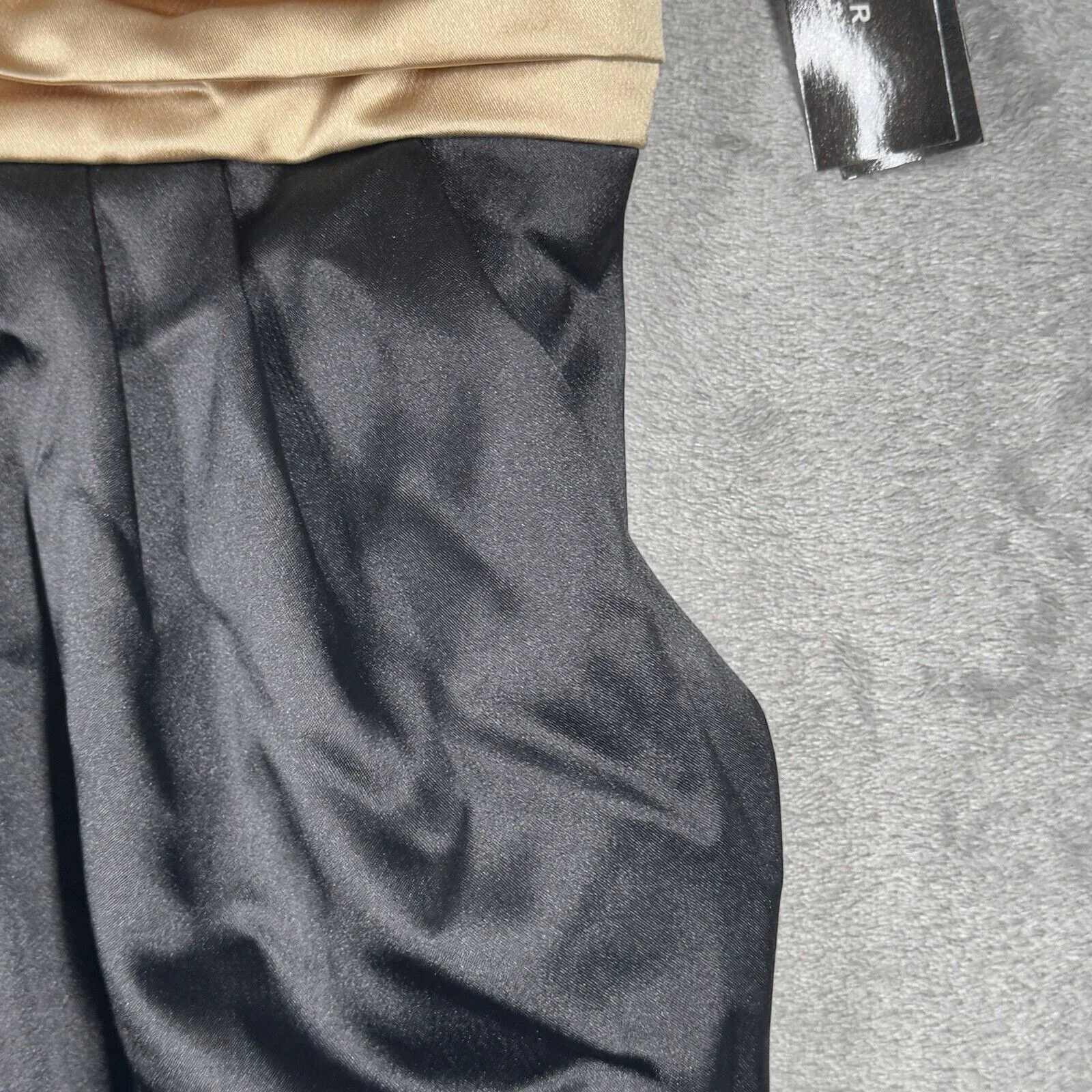 IZ Byer Dress Juniors 7 Black Gold Satin Shimmer Mini Formal 90s‎ Y2K Vintage - Image 6