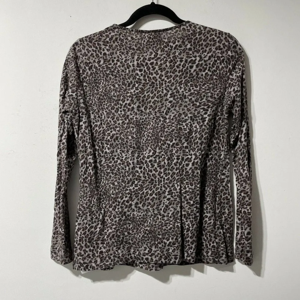 Bogner 100% Cotton Made In Turkey Cheetah 3/4 Sleeve T Shirt Size Large US 12 - Image 6