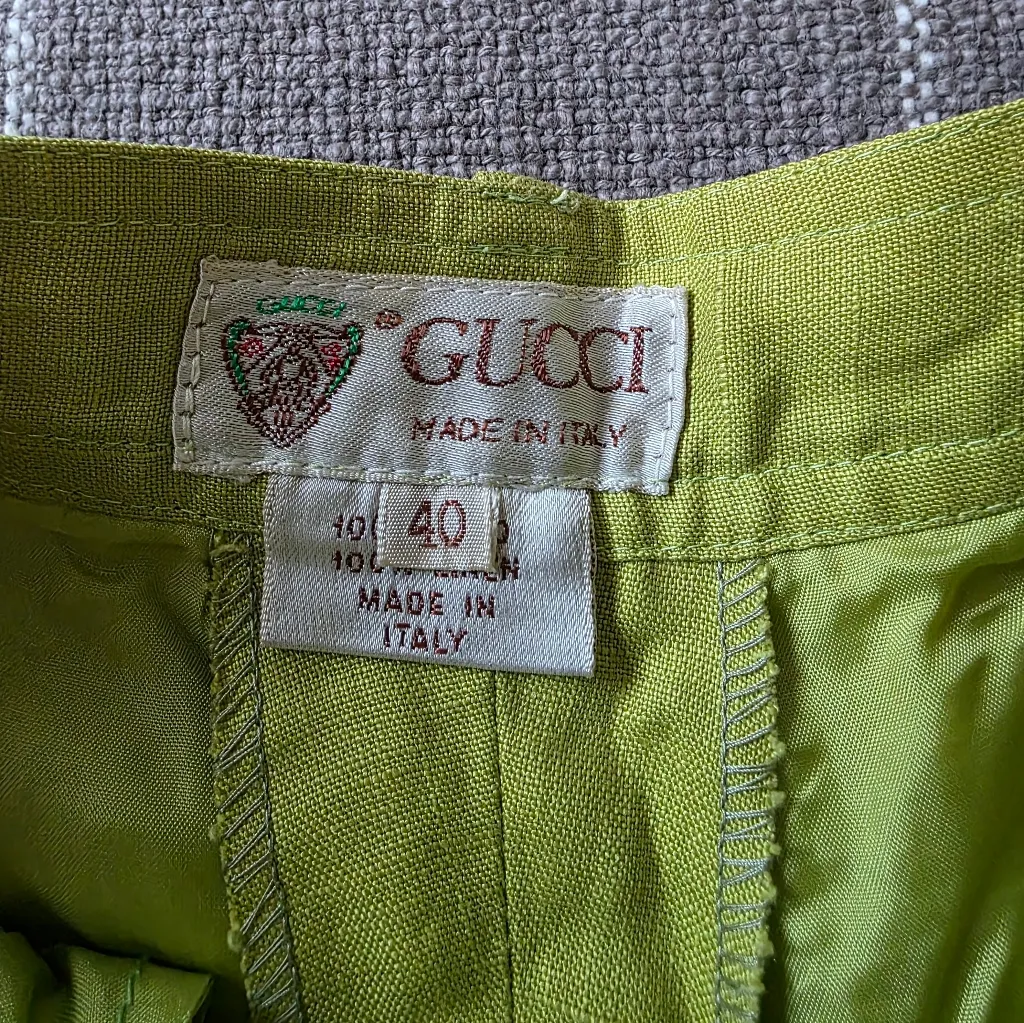 Vtg Gucci Linen Trousers - Image 2