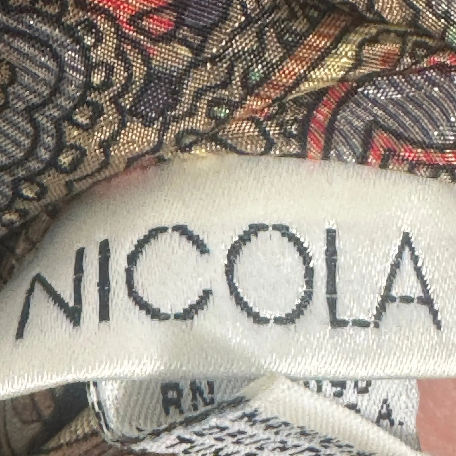 Vintage Nicola Paisley Blouse 8 High Neck Office Siren Librarian Core 80s Retro Brown - Image 6