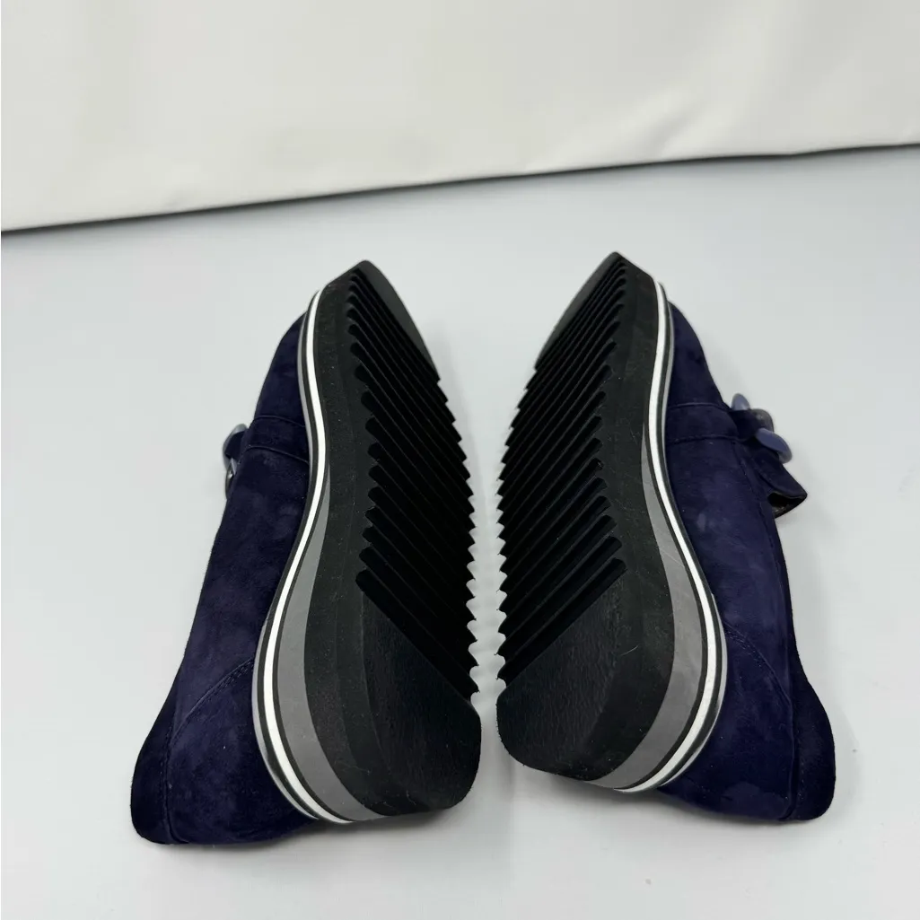 Softwaves Salera Navy Suede leather loafers Arch Support NEW $390 Size 36.5 Blue - Image 4