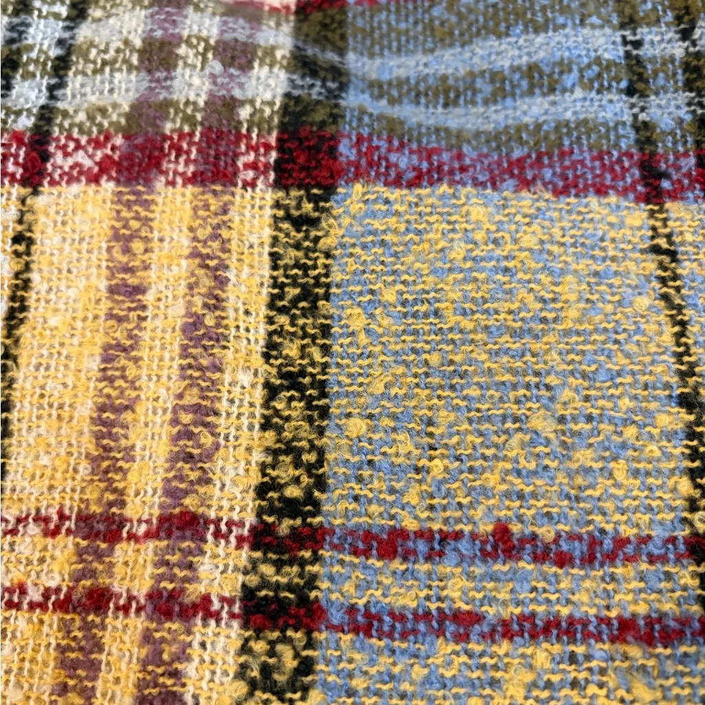 Plaid Multicolor Women's Scarf/wrap/shawl Yellow - Image 2