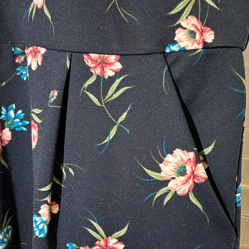 Ann Taylor LOFT outlet womens size 16 navy blue floral pocket midi dress NWT - Image 6