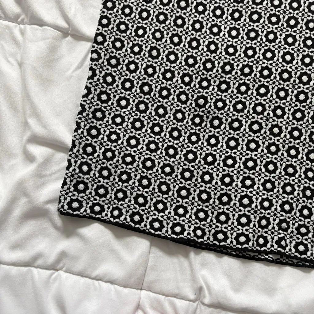 Etcetera Womens Size Small Preppy White Black Floral Academia Midi Skirt College - Image 2