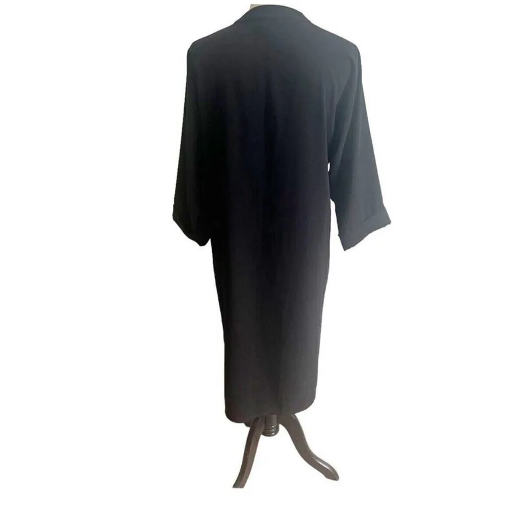 Top Shop Solid Black Longline Open Front Cardigan Size 6 Lagenlook Minimalist - Image 3