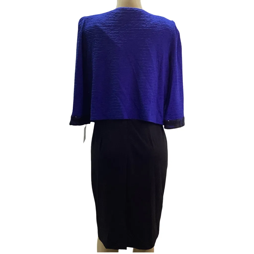 Maya Brooke Size 12 Cobalt Blue and Black 2 - Image 5