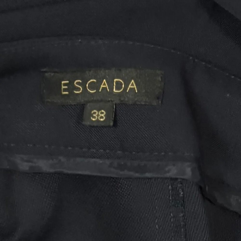 ESCADA Navy Blue Virgin Wool Dress Pants With White Contrast Size 38 Office Wear Size M - Image 6