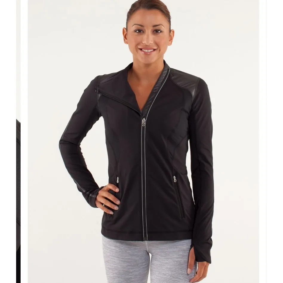 Lululemon Run: Track Time Jacket Size 6 Asymmetrical Zip Athleisure Activewear - Image 3